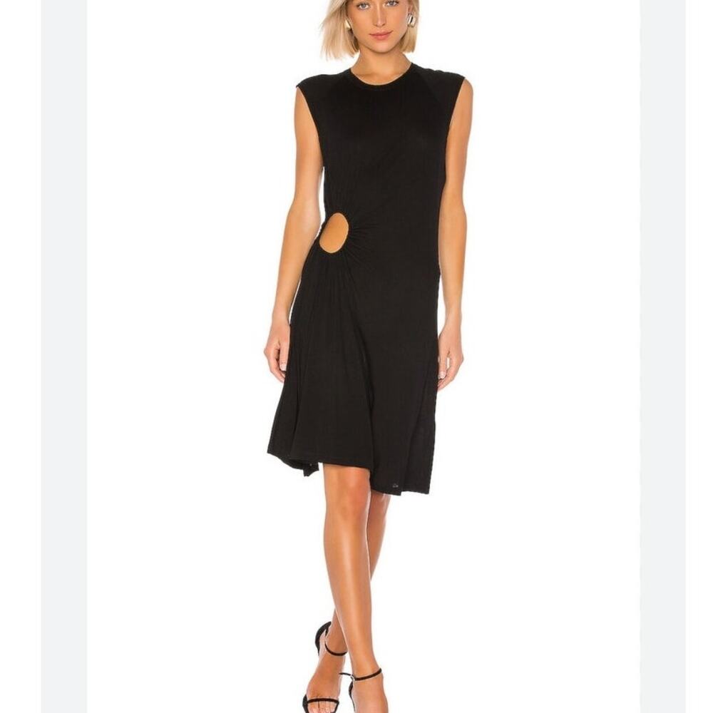 ALC Hartwell Sleeveless Side-cutout Ruched Dress Black Women's size Small